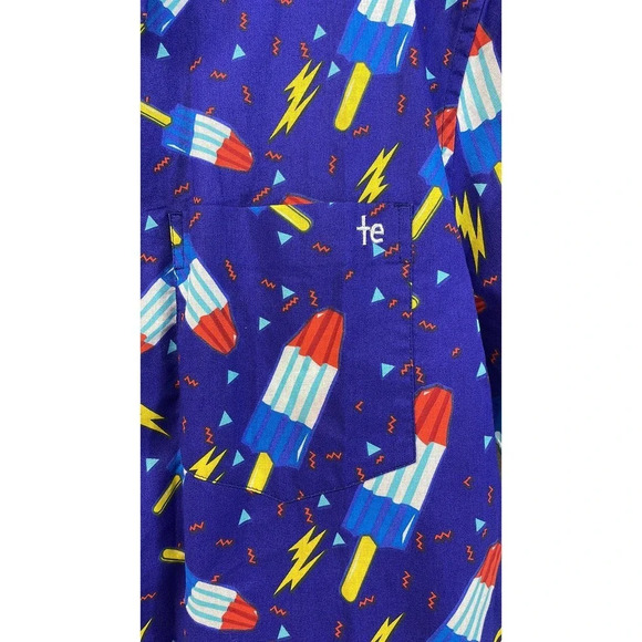 New Men's Tipsy Elves Novelty Popsicle Print Short Sleeve Shirt Size Medium (M) - Picture 4 of 11